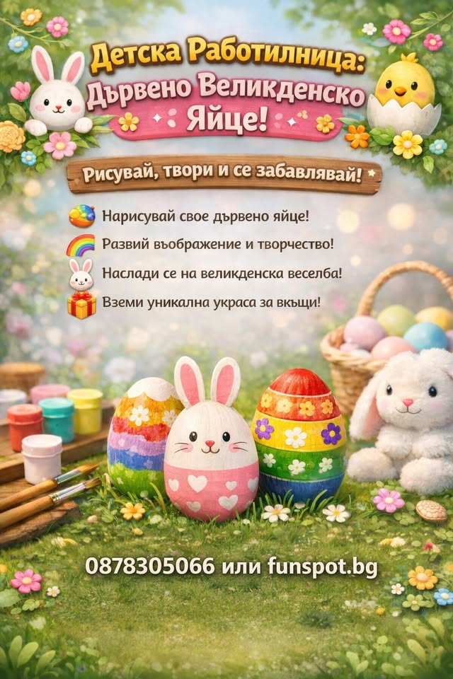 Декорация на дървено великденско яйце -...