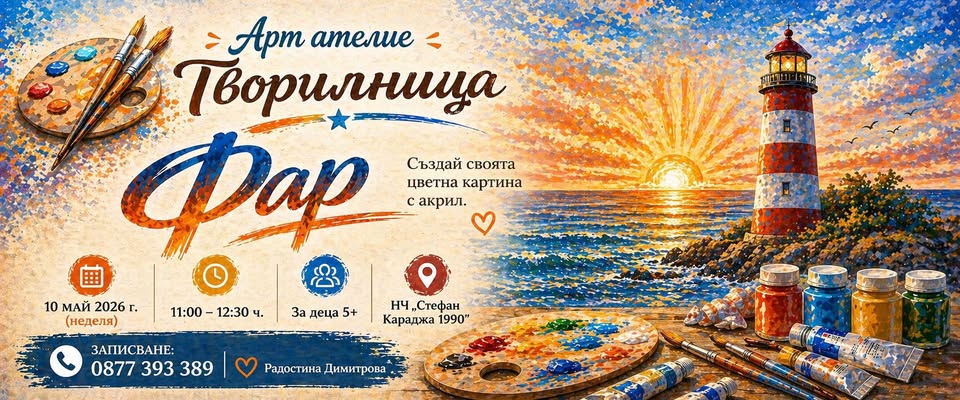 Фар рисуване с акрил за деца