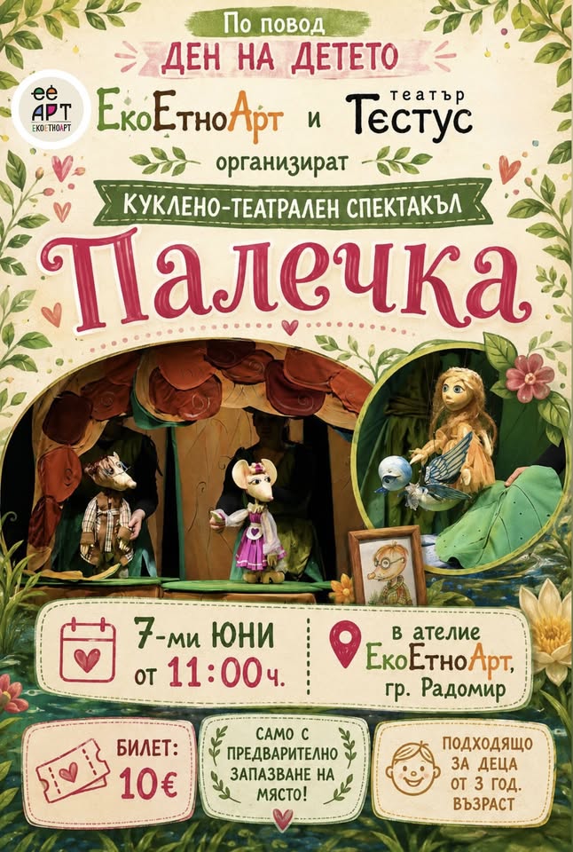 Куклено-театрален спектакъл „Палечка“ в...