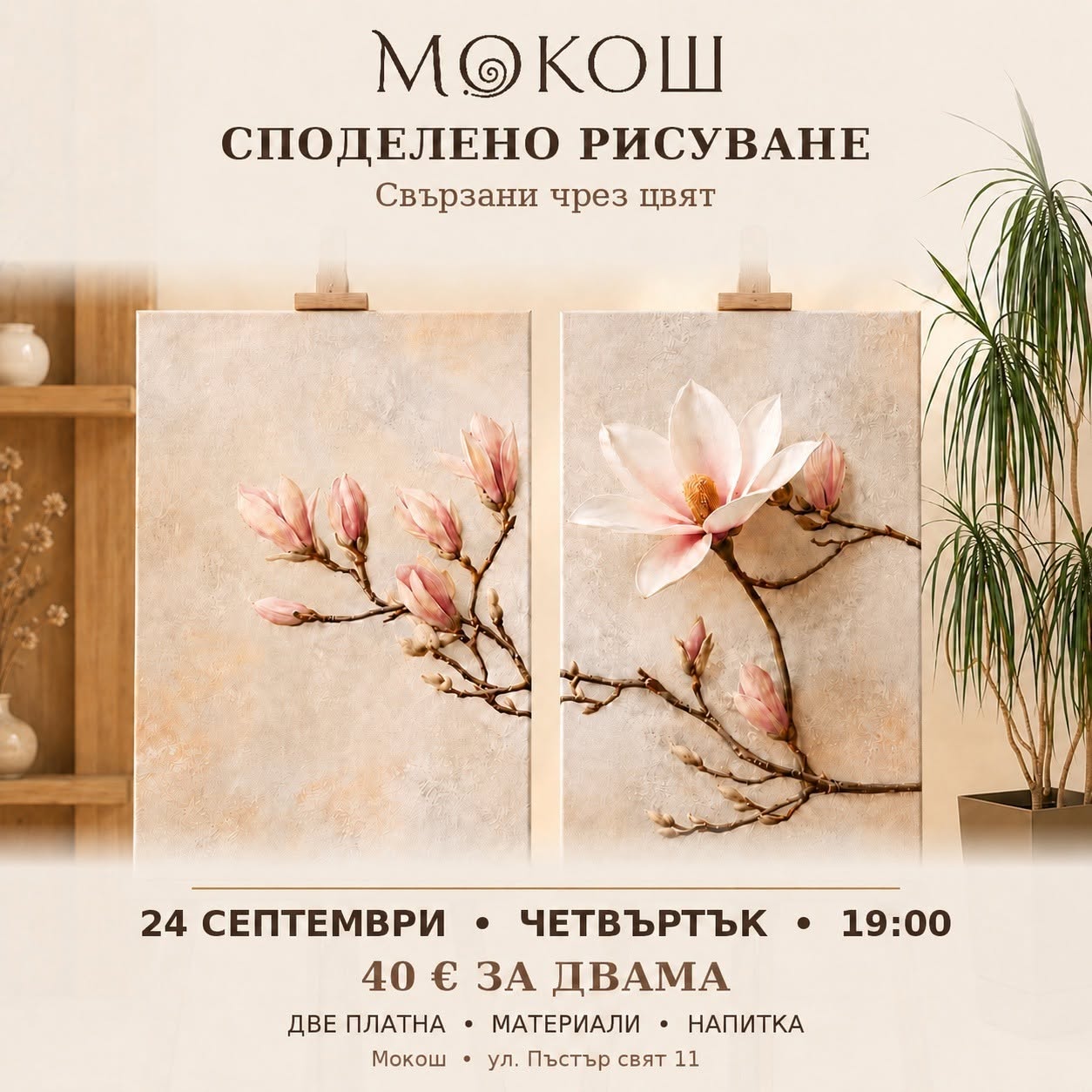 Споделено рисуване - “Магнолии” 12г+