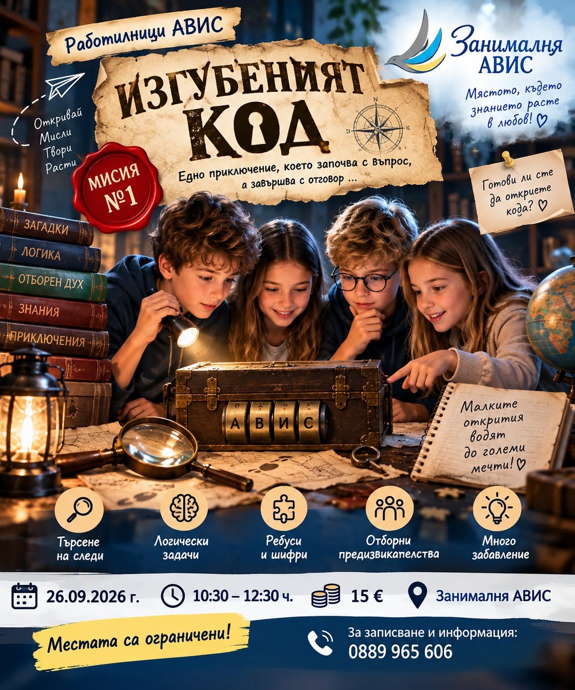  „ИЗГУБЕНИЯТ КОД“  Работилници  за деца