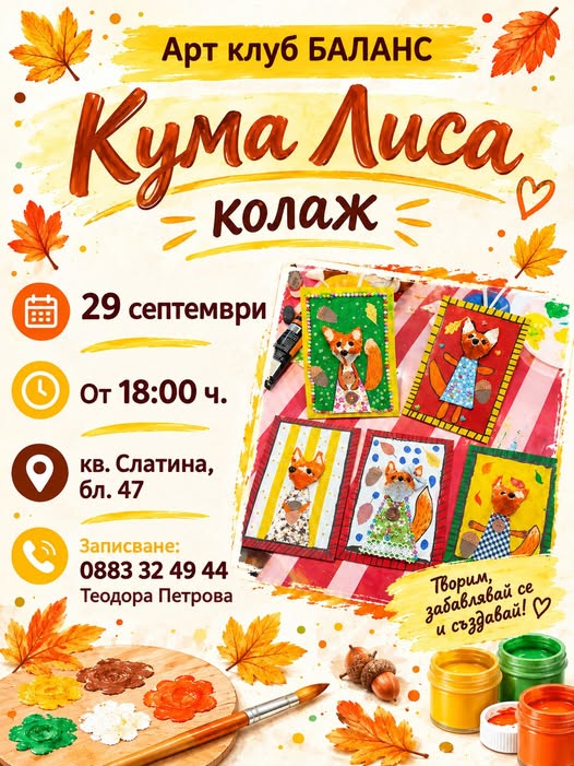  Кума Лиса колаж за деца