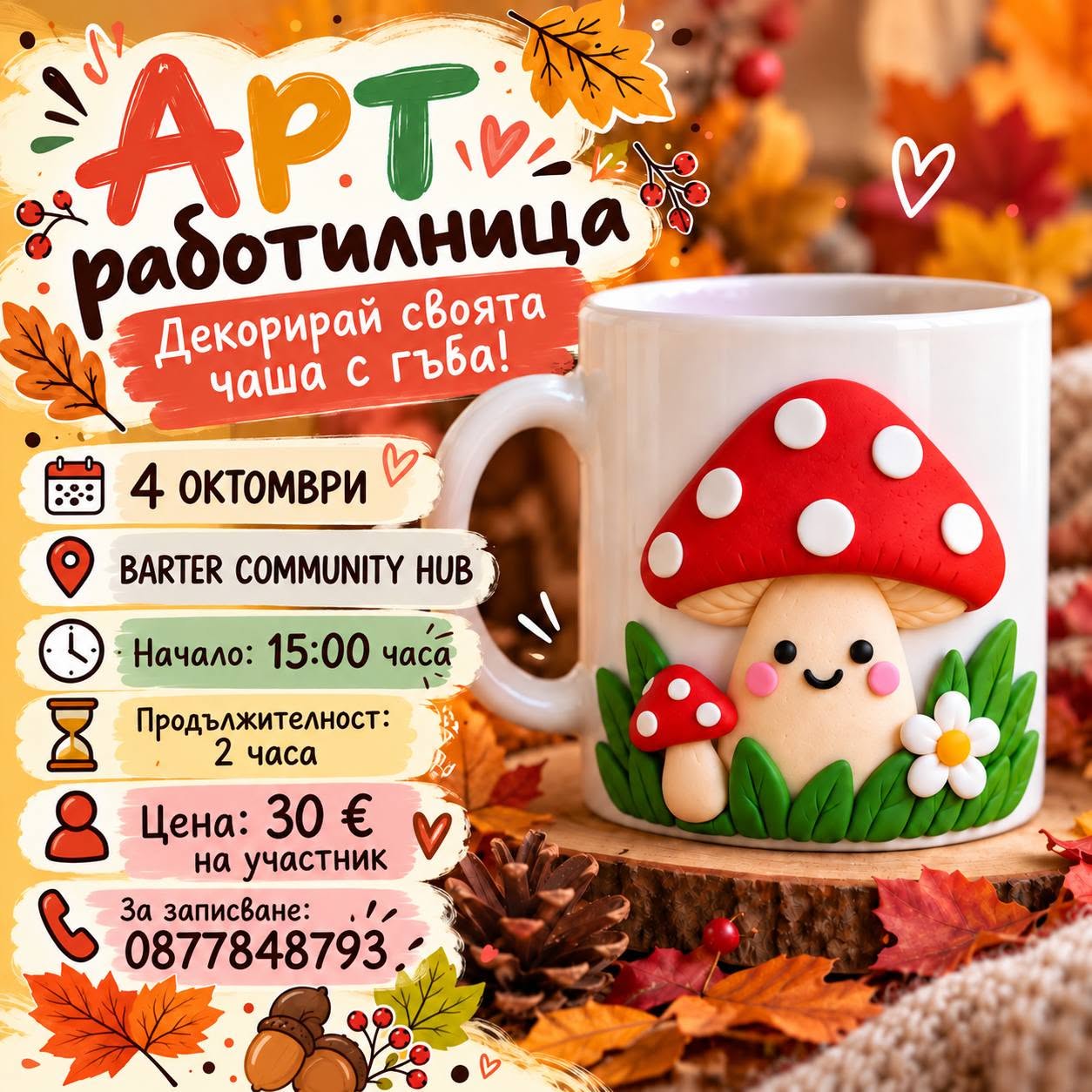 Моята есенна чаша арт работилница за дец...