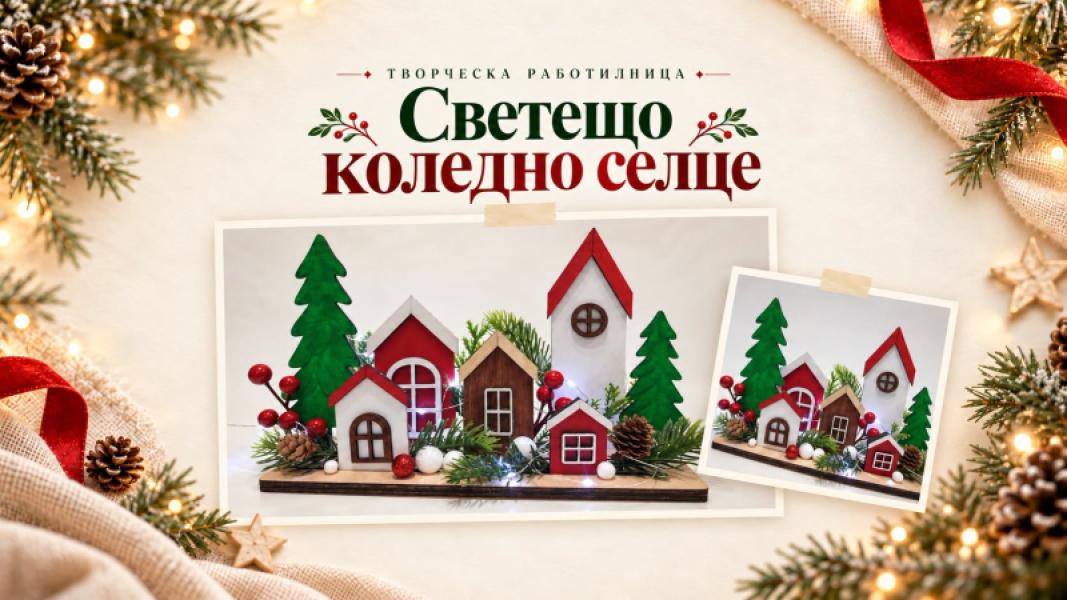 Светещо коледно селце - творческа работи...