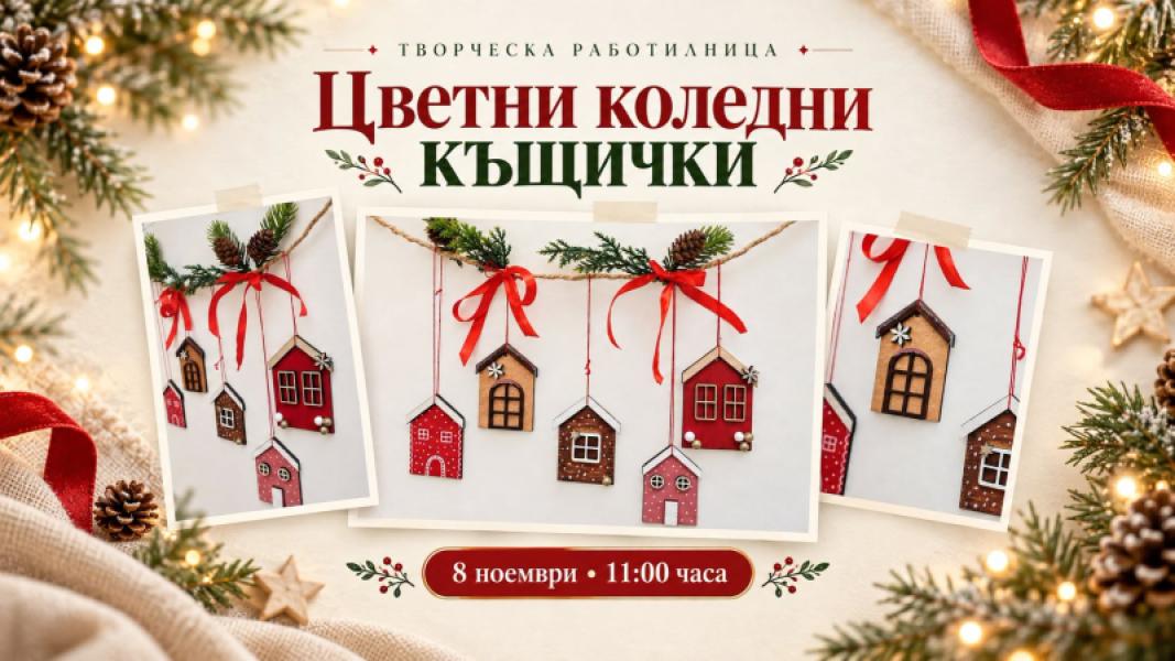Цветни коледни къщички - творческа работ...