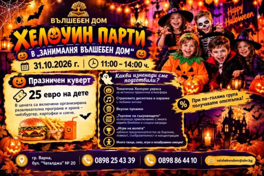  ХЕЛОУИН ПАРТИ В „ЗАНИМАЛНЯ ВЪЛШЕБЕН ДОМ...